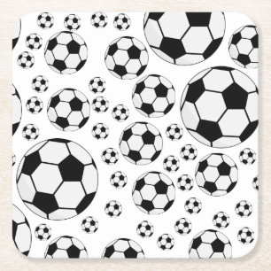 Dessous-de-verre Carré En Papier Graphisme de ballon de football classique Fan de s
