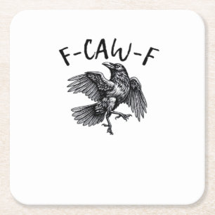 Dessous-de-verre Carré En Papier Graphisme vintage de corbeau drôle F Caw F