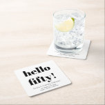 Dessous-de-verre Carré En Papier Gras noir et blanc moderne 50e anniversaire Person<br><div class="desc">Gras noir et blanc moderne 50e anniversaire Dessous de verre de papier Carré personnalisé</div>