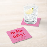 Dessous-de-verre Carré En Papier Gras rose et rouge moderne 50e anniversaire Person<br><div class="desc">Gras rose et rouge moderne 50e anniversaire Dessous de verre de papier Carré personnalisé</div>