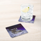 Dessous-de-verre Carré En Papier Gray Wolves (En situation)