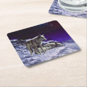 Dessous-de-verre Carré En Papier Gray Wolves (Incliné)
