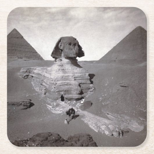 Dessous-de-verre Carré En Papier Great Sphinx & Gizeh Pyramides Necropolis Egypte (Devant)