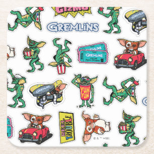 Dessous-de-verre Carré En Papier Gremlins™ Autocollants Drôles Motifs