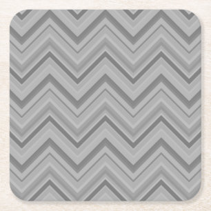 Dessous-de-verre Carré En Papier Grey stripes zigzag