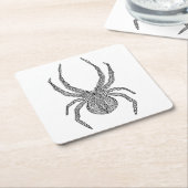 Dessous-de-verre Carré En Papier Griffonnage d'araignée (Incliné)