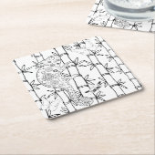 Dessous-de-verre Carré En Papier Griffonnage de caméléon (Incliné)