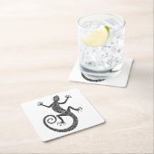 Dessous-de-verre Carré En Papier Griffonnage de lézard ou de salamandre (En situation)