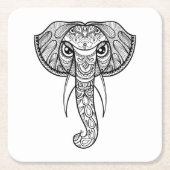 Dessous-de-verre Carré En Papier Griffonnage de tête d'éléphant (Devant)