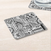 Dessous-de-verre Carré En Papier Griffonnage ethnique (Incliné)