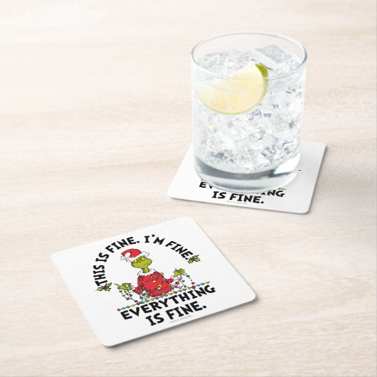Dessous-de-verre Carré En Papier Grinch | Everything is Fine (En situation)