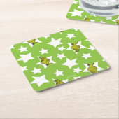 Dessous-de-verre Carré En Papier Grinch Peeking Star Pattern (Incliné)