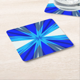Dessous-de-verre Carré En Papier Gris Bleu blanc hiver Étoile de Noël de Noël
