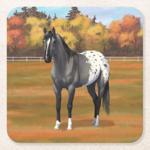 Dessous-de-verre Carré En Papier Gris Grulla Appaloosa Quartier Horse Stallion