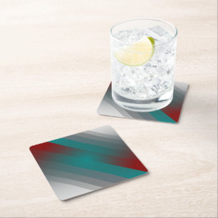 Dessous-de-verre Carré En Papier Gris turquoise de Bourgogne