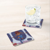 Dessous-de-verre Carré En Papier Groove Train (En situation)