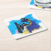 Dessous-de-verre Carré En Papier Gros Coups ! - Snowboard Fool (Incliné)