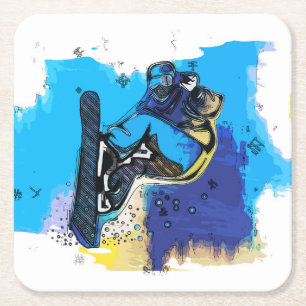 Dessous-de-verre Carré En Papier Gros Coups ! - Snowboard Fool