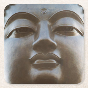 Dessous-de-verre Carré En Papier Gros plan de statue de Bouddha