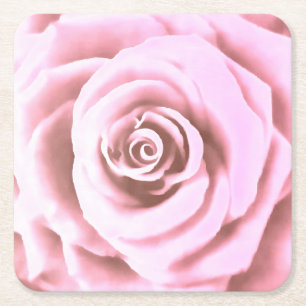 Dessous-de-verre Carré En Papier Grosse rose pâle