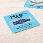 Dessous-de-verre Carré En Papier Grossissant Jusqu'À Rapide 2e anniversaire Blue Sp (Incliné)