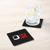 Dessous-de-verre Carré En Papier Groupe sanguin O Kanji Japonais (En situation)