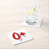 Dessous-de-verre Carré En Papier Groupe sanguin O+ Positif #Hôpital d'horreur (En situation)
