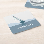 Dessous-de-verre Carré En Papier Grue du chantier naval (Incliné)