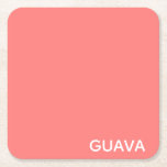 Dessous-de-verre Carré En Papier Guava pink color name<br><div class="desc">Le rose chaud des fruits de goyave.</div>