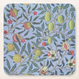 Dessous-de-verre Carré En Papier Guillaume Morris Fruit Pomegranate Blue Orament