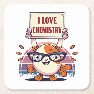 Dessous-de-verre Carré En Papier Guppies et chimie d'amour