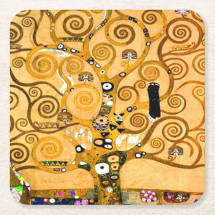Dessous-de-verre Carré En Papier Gustav Klimt Arbre de vie