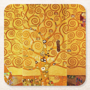 Dessous-de-verre Carré En Papier Gustav Klimt Arbre de Vie : Art nouveau symboliste