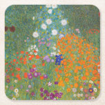 Dessous-de-verre Carré En Papier Gustav Klimt Fleur Jardin Cottage Nature<br><div class="desc">Un beau tableau de jardin - c'est un tableau classique de Gustav Klimt,  appelé Cottage Garden,  ou Bauergarten,  1907,  qui est un gros plan d'un jardin fleuri,  un tableau floral coloré.</div>