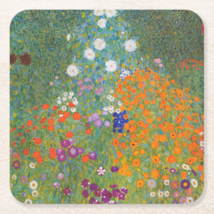 Dessous-de-verre Carré En Papier Gustav Klimt Fleur Jardin Cottage Nature