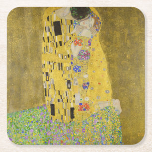 Dessous-de-verre Carré En Papier Gustav Klimt - Le baiser