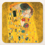 Dessous-de-verre Carré En Papier Gustav Klimt Le Baiser<br><div class="desc">Dessous de verre en papier représentant la peinture à l’huile de Gustav Klimt avec la feuille d’or The Kiss (1908). Un homme et une femme, aux couleurs dorées brillantes, embrassent et embrassent avec amour dans un champ de fleurs. Un grand cadeau pour les amateurs d'art Art Nouveau et autrichien.</div>