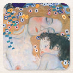 Dessous-de-verre Carré En Papier Gustav Klimt - Mère et Enfant<br><div class="desc">Mère et Enfant (détail de trois ans de femme) - Gustav Klimt,  Huile sur toile,  1905</div>