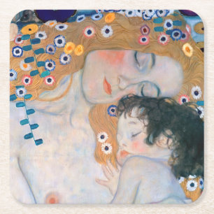 Dessous-de-verre Carré En Papier Gustav Klimt - Mère et Enfant