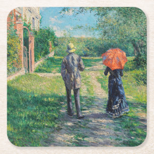 Dessous-de-verre Carré En Papier Gustave Caillebotte - Le chemin vers le haut