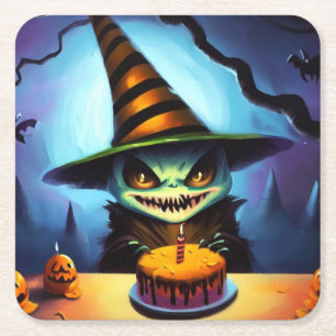 Dessous-de-verre Carré En Papier Halloween - Anniversaire 1