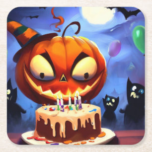 Dessous-de-verre Carré En Papier Halloween - Anniversaire 3