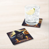 Dessous-de-verre Carré En Papier Halloween - Anniversaire 7 (En situation)