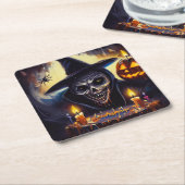 Dessous-de-verre Carré En Papier Halloween - Anniversaire 7 (Incliné)