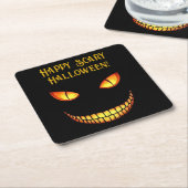 Dessous-de-verre Carré En Papier Halloween effrayant et fou sourire (Incliné)
