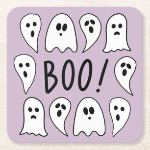 Dessous-de-verre Carré En Papier Halloween Ghosts Boo