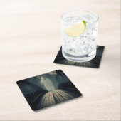 Dessous-de-verre Carré En Papier Halloween - Haunted Bridge 2 (En situation)