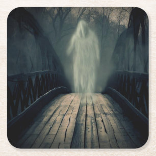 Dessous-de-verre Carré En Papier Halloween - Haunted Bridge 2