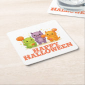 Dessous-de-verre Carré En Papier Halloween Kawaii Monsters & Lollipops (Incliné)
