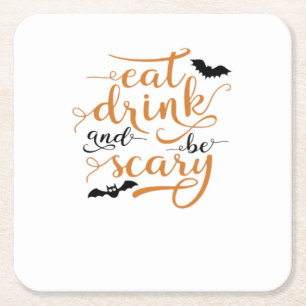Dessous-de-verre Carré En Papier Halloween Manger Boire Et Être Effrayant Créatif D
